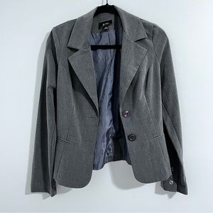 B Wear Gray Blazer for Women Size M Workwear Business Office Long Sleeve